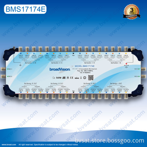 Bms17174e Cascade Multiswitch 16 Sat If Signals 4 Subscribers Of Satellite Tv Installation For Apartment With 4 Rooms